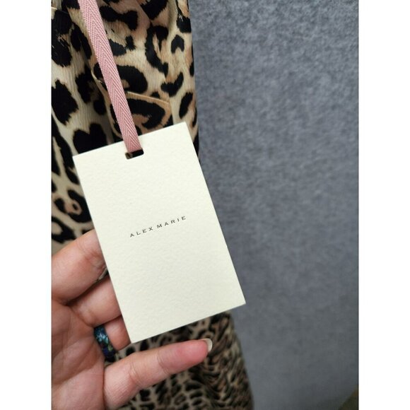 Alex Marie Leopard Print Sleeveless Shift Dress Size 16 New With Tags - Picture 4 of 5